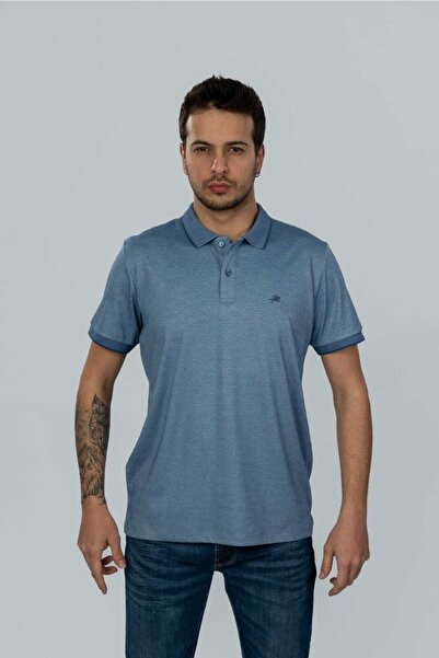 Moda Işık Polo ovratnik indigo boje sa saćem Sa deznom T-shirt
