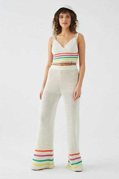 JU Colorful Striped Arlu Ecru Knitwear Bustier