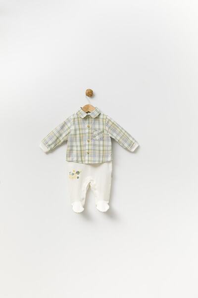 Babydola Kravatlı Bayramlık Erkek Bebek Gömlek Tulum 13887