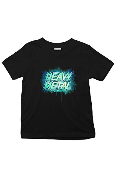 GreenMint تي شيرت للأطفال من المعدن الثقيل!( تصميم سبلاتر أخضر Typo )_ks1213