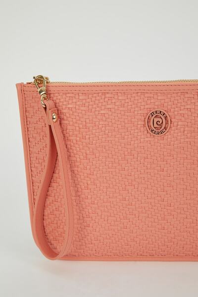 Pierre Cardin Wicker Coral Women's Portfolio & Clutch Bag 05PO23Y1713