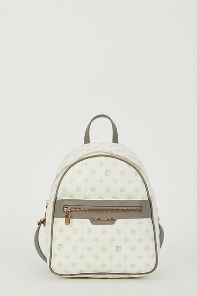 Pierre Cardin Weißer Damen-Rucksack mit Monogramm 05PO23Y1739