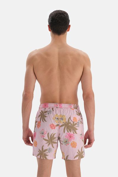 Dagi Rosa gestreiftes Blumendesign. Mittlere Shorts