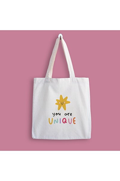 designedfy You Are Unique Baskılı Bez Çanta