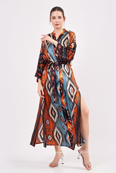 Nomads Felt İpek Kimono Kaftan | Ikat 10 | Nomads Felt