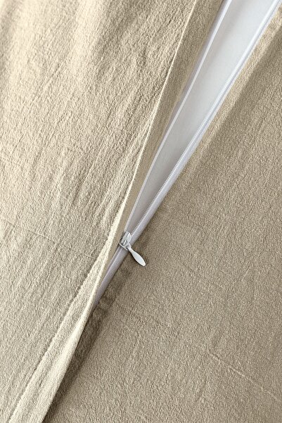 vivamaison Stonewashed Taş Rengi Çift Kişilik Nevresim Yastık Seti 200x220 Cm