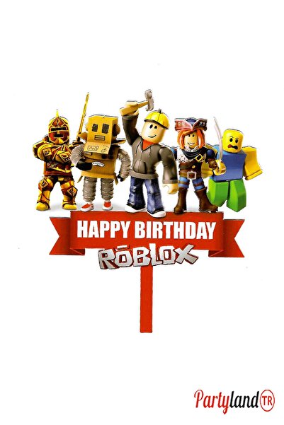 PartylandTR Roblox Temalı Karton Pasta Süsü