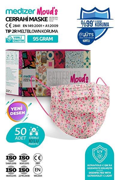 Medizer Meltblown Leydi Desenli Cerrahi Maske - 50 Adet