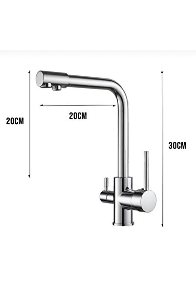 Genel Markalar Su Arıtma Çıkışlı Arıtıcılı Mutfak Bataryası 3 Yollu Eviye Mus...