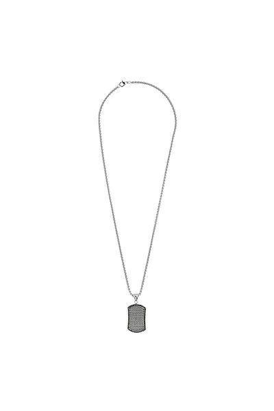 Zippo Stainless Steel Black Crystal Necklace - 60cm Pndnt 2007178