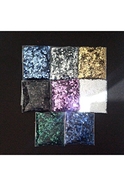 HOBİFLEX Glitter Altıgen Epoksi Süsleme Pulu Nail Art Makyaj Sim Set 15 Gram X 8 Renk 120 Gram