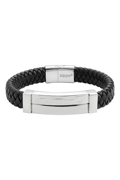 Zippo 20cm 2007174   Model Bracelet Braided Leather Long Bar Bracelet