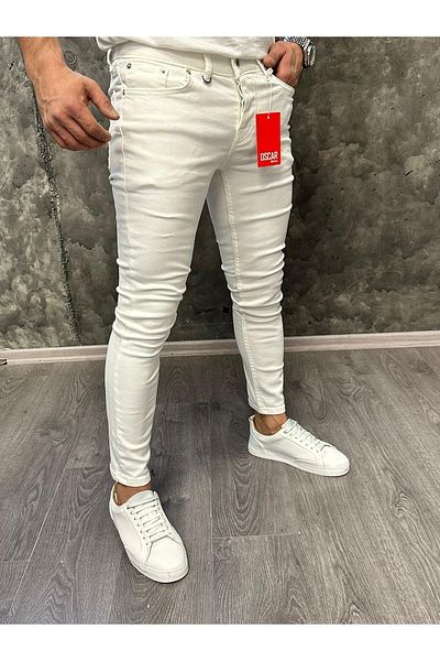 RetroPark Men's Jeans Skinny Fit Lycra Narrow Leg Straight Jeans