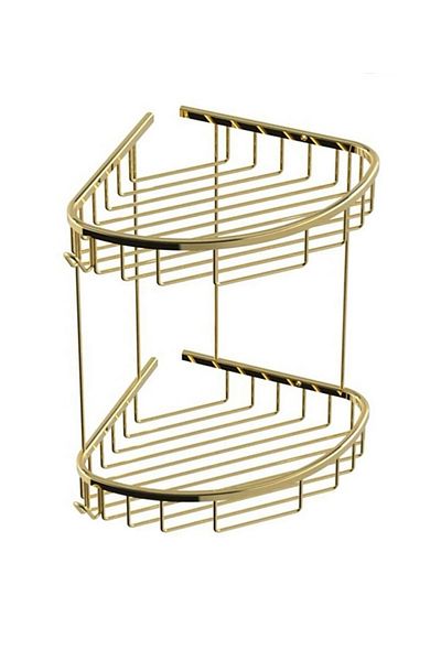 İSAOĞLU YAPI Gold Shampoo Holder Gold Shampoo Holder Complete Brass Stainless Shiny Gold Hanger