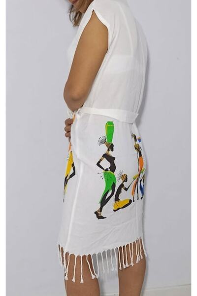 Nevin Acar Φόρεμα μπουρνούζι παραλίας Afro Peshtemal με στάμπα πολυτελείας