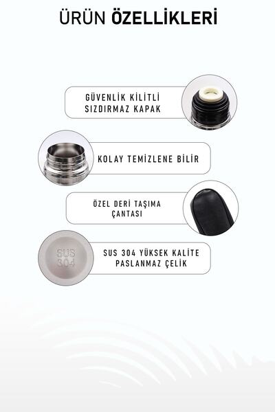 İkon store 500 Ml Deri Çantalı Termos