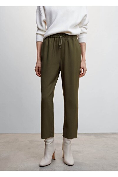 MANGO Woman Lace-up Draped Trousers