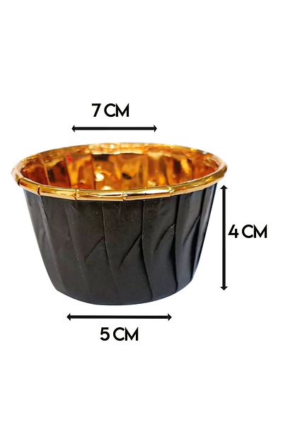Parti dolabı 25-Piece Black Gold Metallic Muffin Cake Mold Gold Cupcake Capsule Adult Birthday Muffin Mold