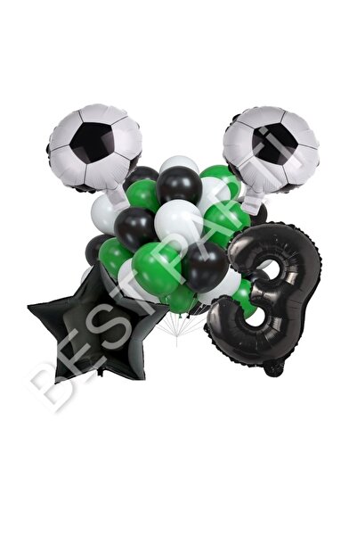 BEST PARTİ DOĞUM GÜNÜ PARTİ SÜSLERİ Football Ball Star Number Latex Balloon S...