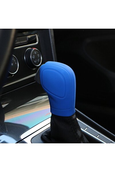 Genel Markalar Vw Polo Dsg Silikon Vites Topuzu Kılıfı Mavi R Logo