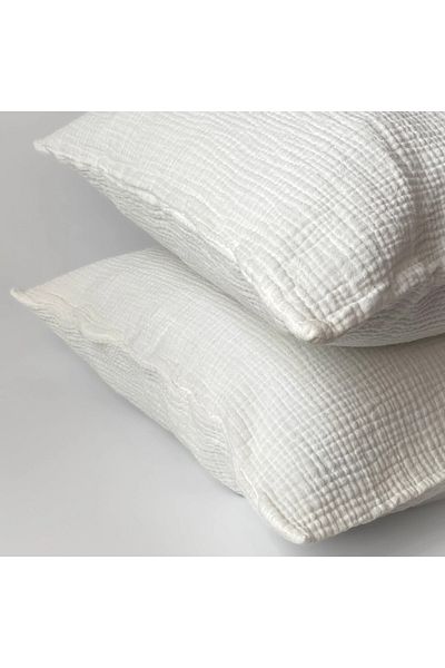 Anne Sesi Multi Muslin 2-Piece Pillowcase 100% Organic Cotton, 50x70 Cm (Broken White)