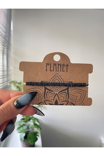 Planet Butik سوار خشبي أسود أصلي للجنسين