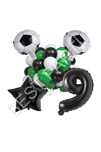 BEST PARTİ DOĞUM GÜNÜ PARTİ SÜSLERİ Football Ball Star Number Latex Balloon S...