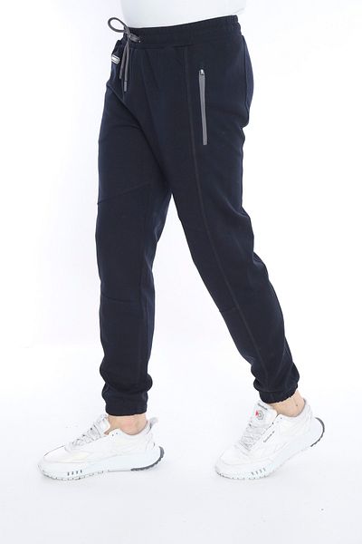 NEED LİFE Men's Navy Blue Zippered Pocket Jogger Sweatpants