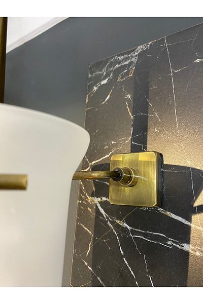 İSAOĞLU YAPI Mat Gold Toilet Brush Antique Gold Toilet Brush Holder Complete Brass Stainless
