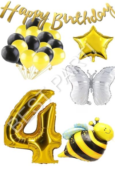 BEST PARTİ DOĞUM GÜNÜ PARTİ SÜSLERİ مجموعة بالونات عيد ميلاد سعيد وشخصية فراش...