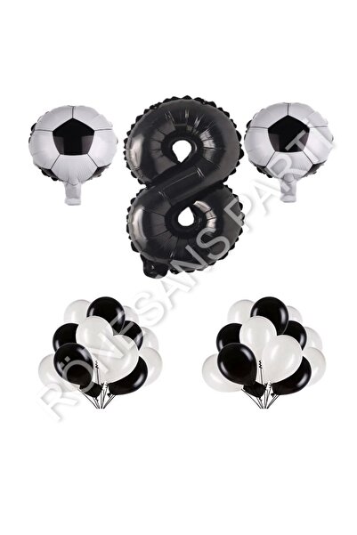 Generic Brand Football Ball Number Balloon Birthday Set Age 8