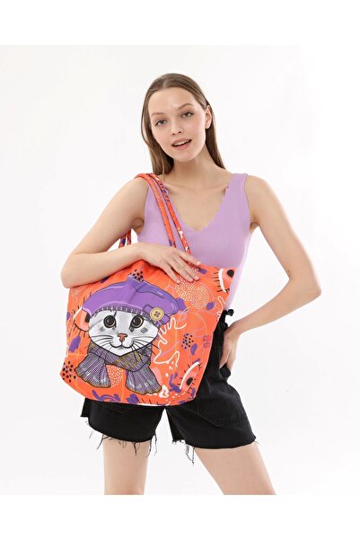 Bolder Daisy Orange Cat Beach Bag
