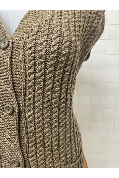 heptrend Дебел плетен жилет за майка с джобове