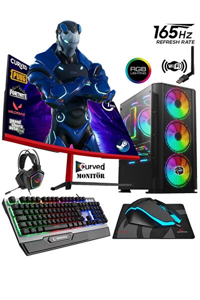 Zeiron Sp44 i5-10400F 16GB DDR4 1TB SSD RX550 24" 165Hz Curved Oyuncu Masaüst...