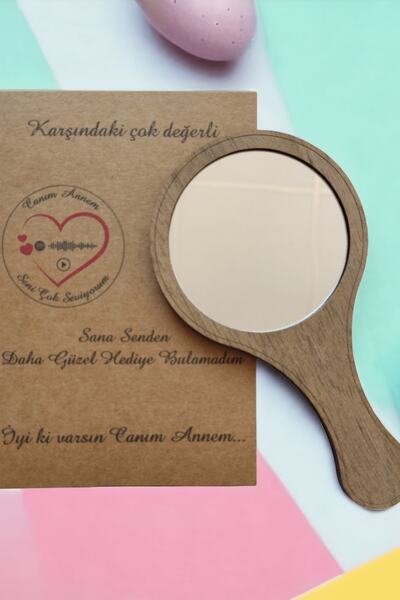 Enmode Anneler Günü Hediyesi Spotify Plaklı Ahşap Ayna
