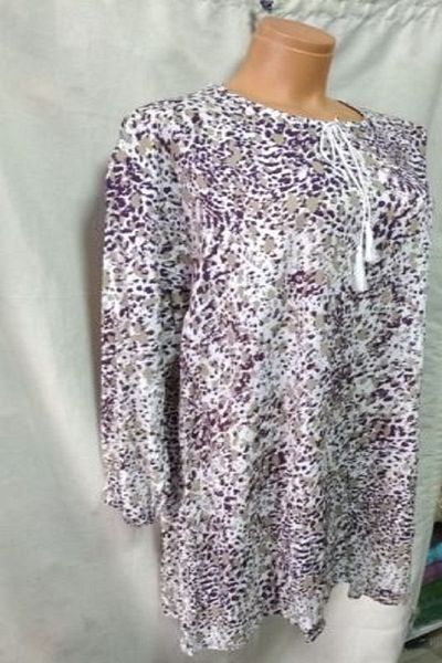 GÜZEL KAMAN Colorful Woven Tunic White with Purple Light Coffee Shades Patterned Stylish Quality Useful