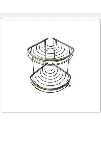 İSAOĞLU YAPI Matte Gold Shampoo Holder Antique Gold Shampoo Holder Stainless Brass Bathroom Hanger Rack