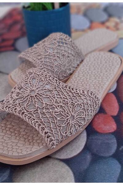 ÇEÇEN HOME Тъкани сламени пантофи за външно и вътрешно ползване