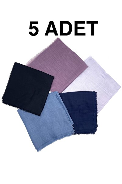 nazipek Flamlı 5'li Paket Pamuklu Yazma Eşarp 100x100cm