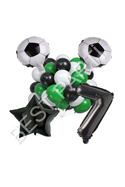 BEST PARTİ DOĞUM GÜNÜ PARTİ SÜSLERİ Football Ball Star Number Latex Balloon S...