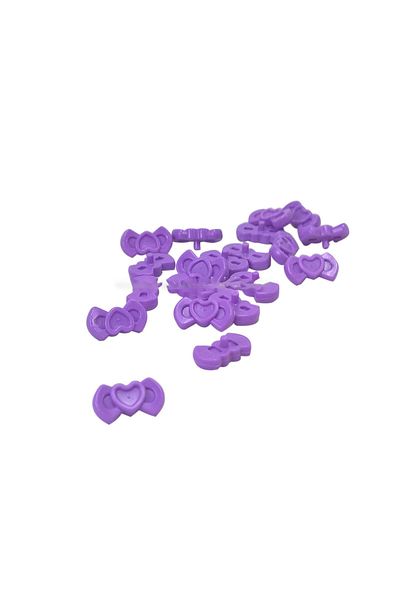 LEGO Minifigure Friends Lilac Hair Ornament and Hearted Moc Accessory - 3 Pieces to Send