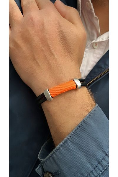 Kutcha Accessories Black Design Genuine Leather Men's Bracelet