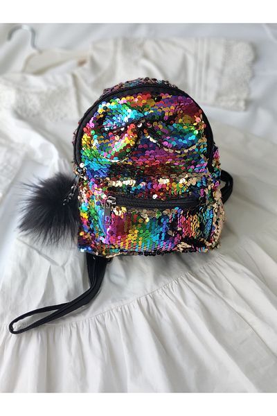 PLATSO Sequin Bow Detailed Children's Backpack