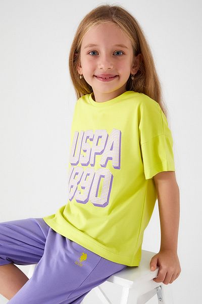U.S. Polo Assn. Base. Polo Assn 1419 Point Detail Capri Suit for Girls