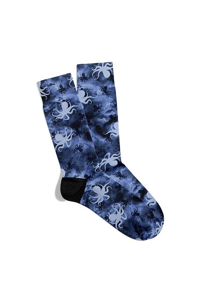 Eğlenceli Çoraplar Fun Socks Unisex Octopus Sea Pattern Printed Socks Eglncn371