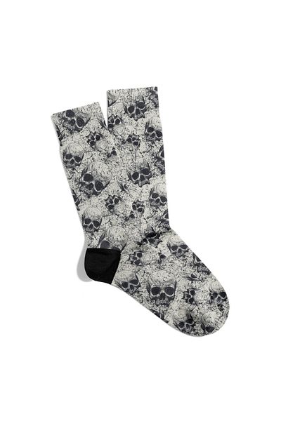 Eğlenceli Çoraplar Fun Socks Unisex Skull Halloween Pattern Printed Socks Ecsoket379