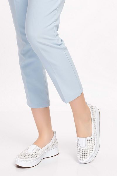Gondol Pantofi de vară confortabili din piele naturală Kla.14 - Alb - 36