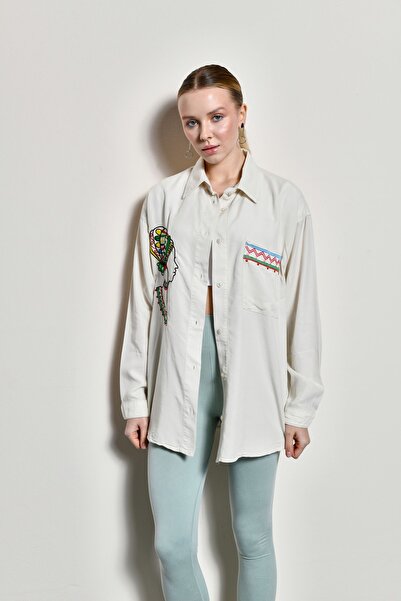 PK Wear Cămașă de damă din bumbac brodată