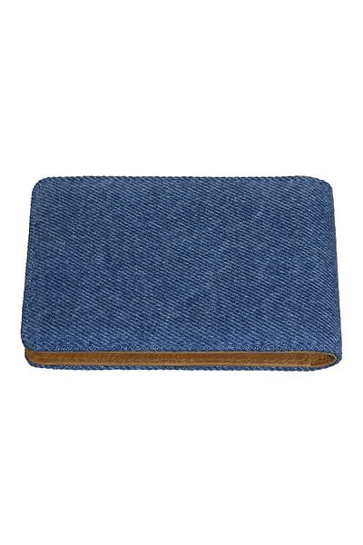 Zippo Denim Blue Tan Wallet Card Case - Vertical 2007143