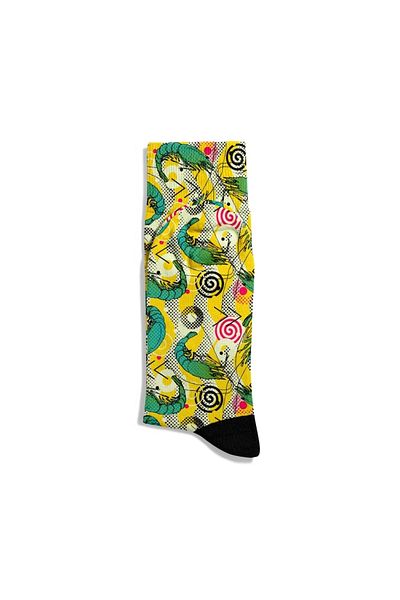 Eğlenceli Çoraplar Fun Socks Unisex Bouncy Grasshopper Pattern Printed Socks Ecsoket399